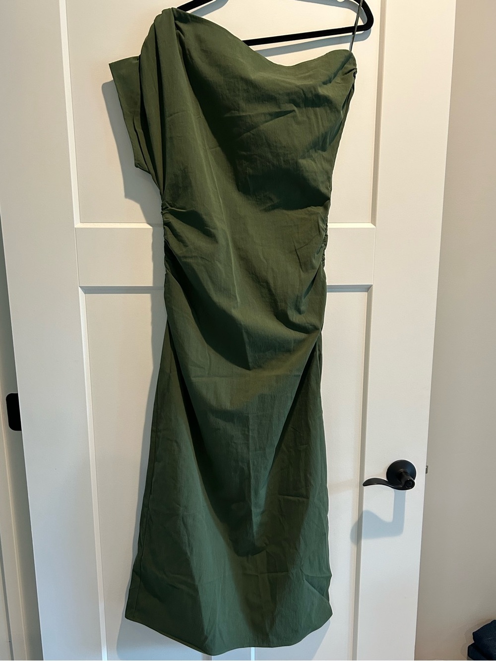 Abercrombie & Fitch Olive Off The Shoulder Draped Dress M Petite